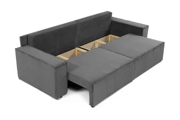 Hobson Vuodesohva 3-istuttava Plyysi - Beige - Huonekalut - Sohva - Vuodesohva - 3 istuttava vuodesohva