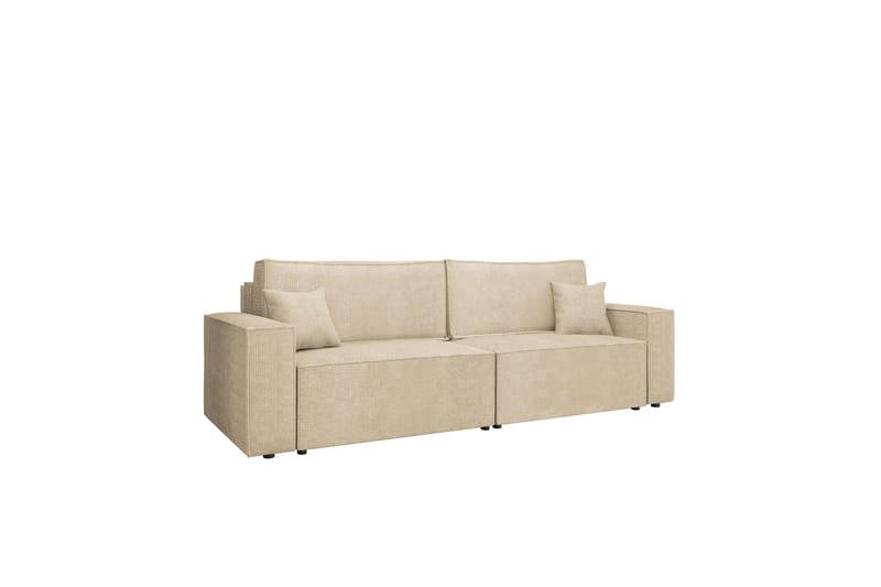 Hobson Vuodesohva 3-istuttava Plyysi - Beige - Huonekalut - Sohva - Vuodesohva - 3 istuttava vuodesohva