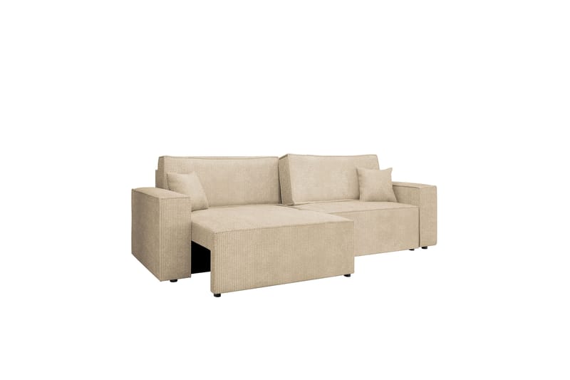 Hobson Vuodesohva 3-istuttava Plyysi - Beige - Huonekalut - Sohva - Vuodesohva - 3 istuttava vuodesohva