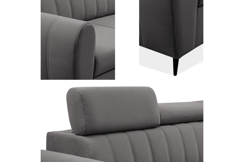 Hoffman sohva säilytystuolilla, 3-ist. - Beige - Huonekalut - Sohva - Divaanisohva - 3 istuttava sohva divaanilla