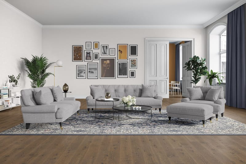 Andrew 3-istuttava Kangassohva - Harmaa - Huonekalut - Sohva - 3:n istuttava sohva