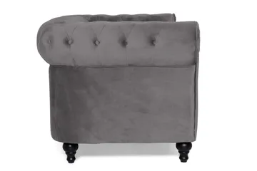 Chesterfield Lyx 2-istuttava pieni samettisohva – Syvä sohva 160 cm leveä - Tummanharmaa - Huonekalut - Sohva - Howard-sohvat