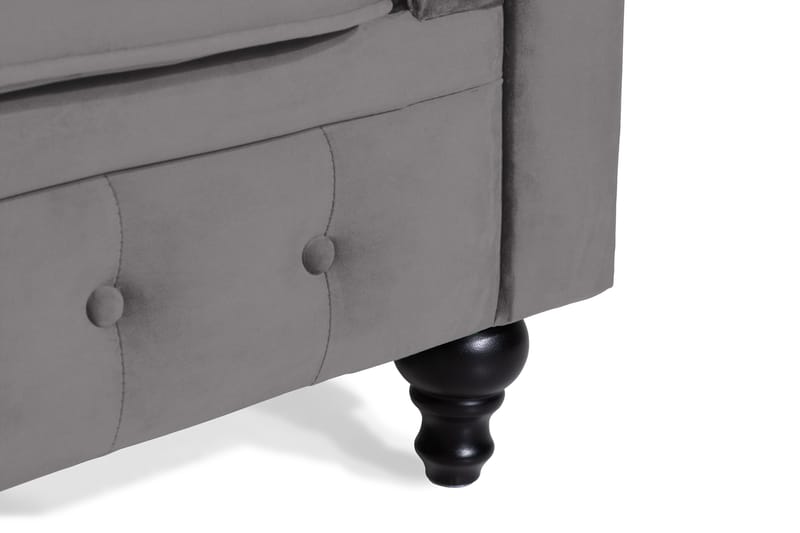 Chesterfield Lyx 2-istuttava pieni samettisohva – Syvä sohva 160 cm leveä - Tummanharmaa - Huonekalut - Sohva - Howard-sohvat