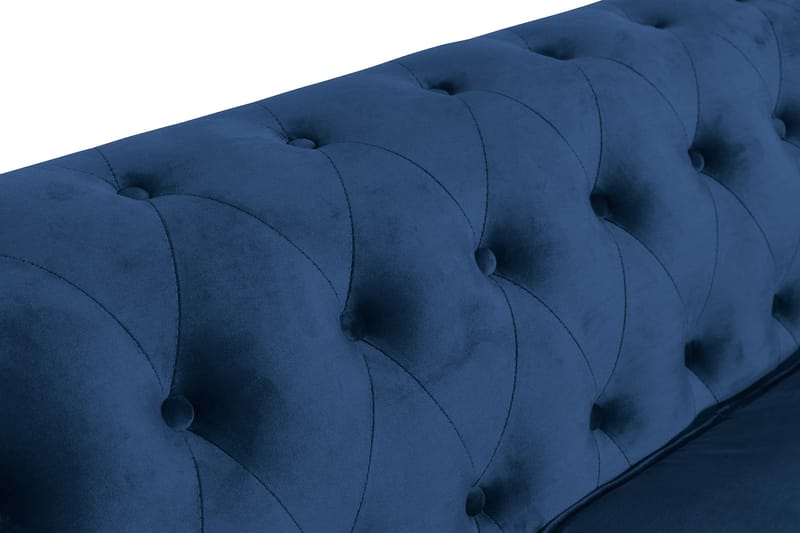 Chesterfield Lyx 3-istuttava Samettisohva – Syvä sohva - Sininen - Huonekalut - Sohva - Howard-sohvat