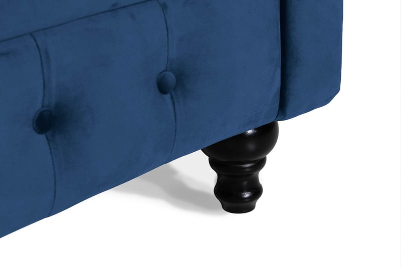 Chesterfield Lyx 3-istuttava Samettisohva – Syvä sohva - Sininen - Huonekalut - Sohva - Howard-sohvat