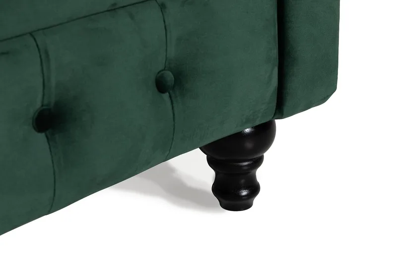 Chesterfield Lyx 3-istuttava samettisohva – Syvä sohva - Vihreä - Huonekalut - Sohva - Howard-sohvat