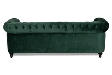 Chesterfield Lyx 3-istuttava samettisohva – Syvä sohva - Vihreä - Huonekalut - Sohva - Howard-sohvat