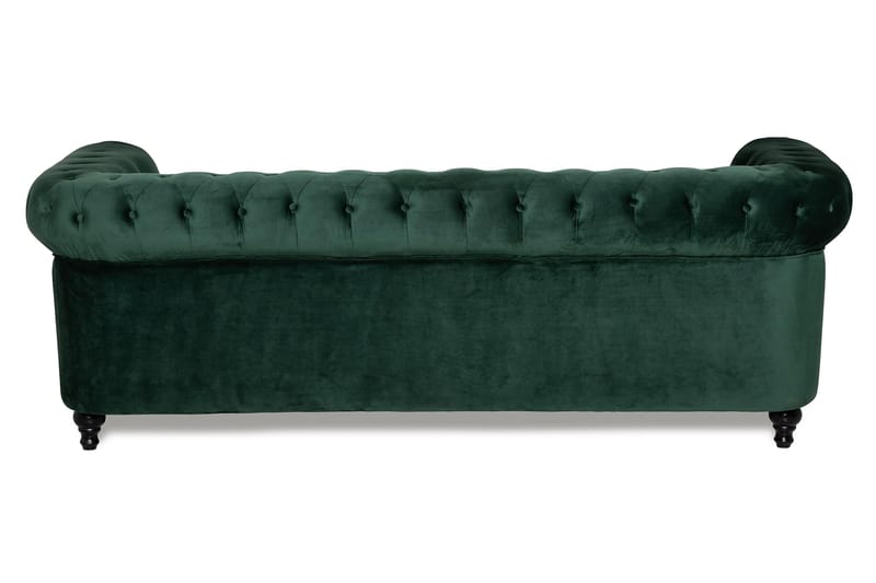 Chesterfield Lyx 3-istuttava samettisohva – Syvä sohva - Vihreä - Huonekalut - Sohva - Howard-sohvat