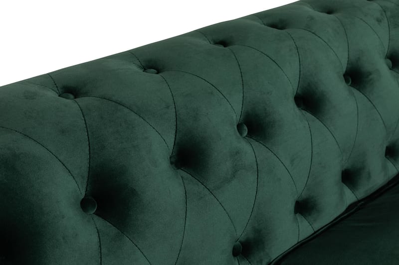 Chesterfield Lyx 3-istuttava samettisohva – Syvä sohva - Vihreä - Huonekalut - Sohva - Howard-sohvat