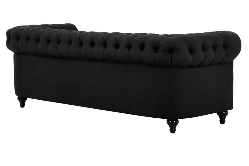Chesterfield Lyx 3-istuttava Syvä sohva tekonahkassa - Musta - Huonekalut - Sohva - Howard-sohvat