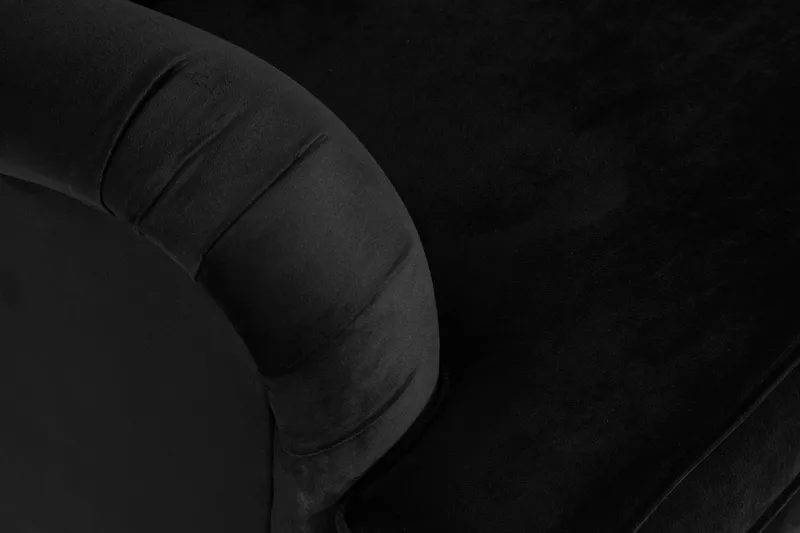 Howard Classic 2-istuttava Kaareva Samettisohva - Musta - Huonekalut - Sohva - Howard-sohvat