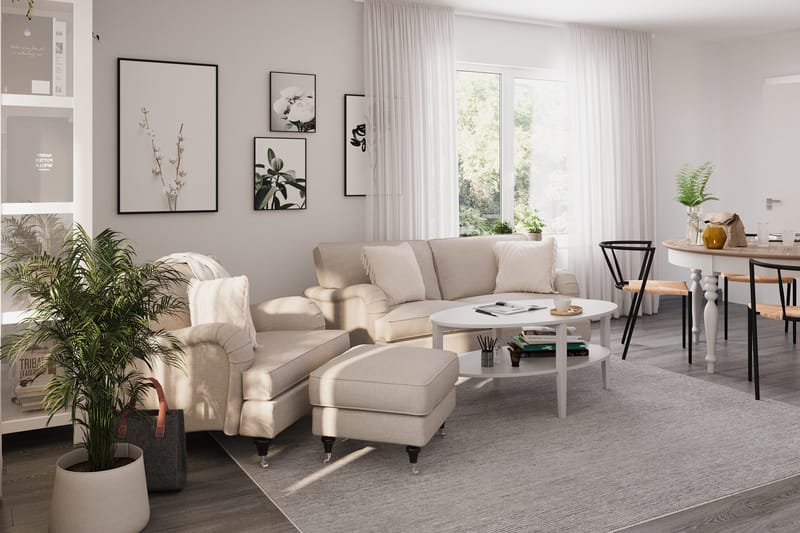 Howard Classic 3-istuttava Kaareva Kangassohva - Beige - Huonekalut - Sohva - Howard-sohvat