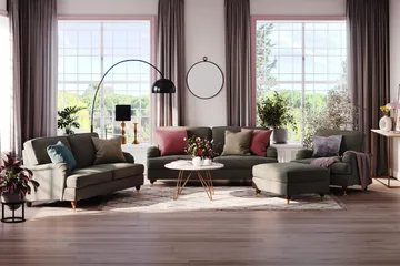 Howard Lyx 2-istuttava Manchestersohva - Tummanharmaa - Huonekalut - Sohva - Howard-sohvat