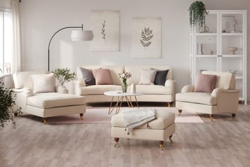 Howard Lyx 3-istuttava Kaareva Kangassohva - Beige - Huonekalut - Sohva - Howard-sohvat
