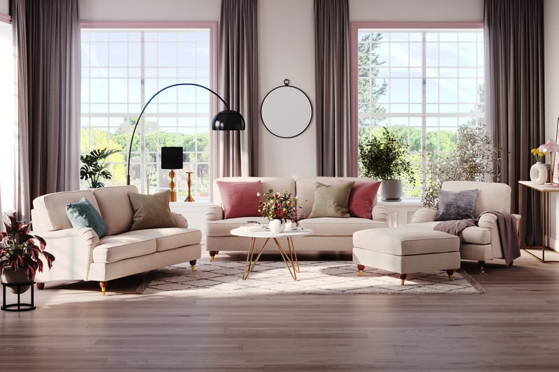 Howard Lyx 3-istuttava Kangassohva - Beige - Huonekalut - Sohva - Howard-sohvat