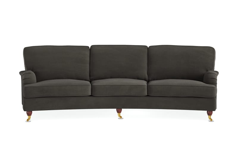 Howard Lyx 4-istuttava Kaareva Manchestersohva, Tummanharmaa