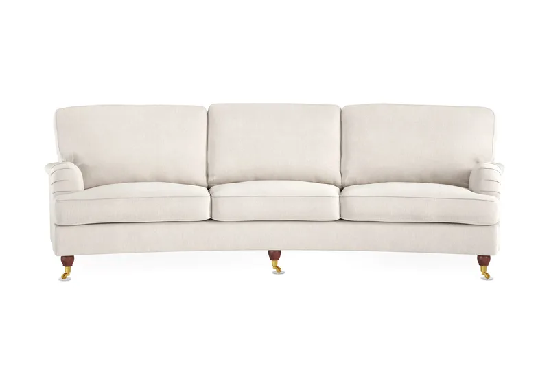 Howard Lyx 4-istuttava Kaareva Samettisohva, Kermanvalkoinen