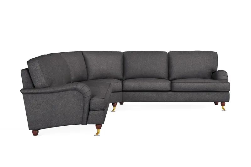 Howard Lyx 6-istuttava Oikeakätinen L-muotoinen Kulmasohva Kangas, Tummanharmaa