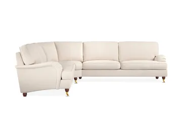 Howard Lyx 6-istuttava Oikeakätinen L-muotoinen Kulmasohva Manchester - Beige - Huonekalut - Sohva - Howard-sohvat