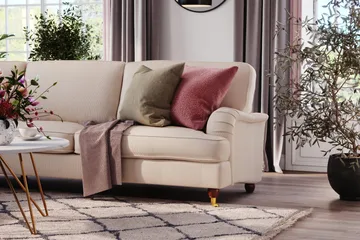 Howard Lyx 6-istuttava Vasenkätinen L-muotoinen Kulmasohva Manchester - Beige - Huonekalut - Sohva - Howard-sohvat