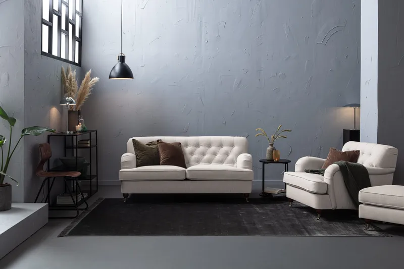 Howard Riviera 2-istuttava Kangassohva - Vaaleanharmaa - Huonekalut - Sohva - Howard-sohvat