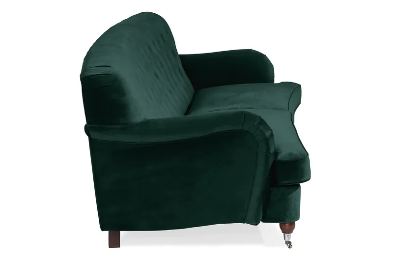 Howard Riviera 3-istuttava Kaareva Samettisohva - Vihreä - Huonekalut - Sohva - Howard-sohvat