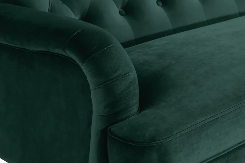 Howard Riviera 3-istuttava Kaareva Samettisohva - Vihreä - Huonekalut - Sohva - Howard-sohvat