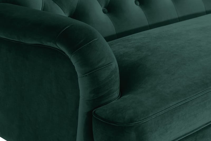 Howard Riviera 3-istuttava Kaareva Samettisohva - Vihreä - Huonekalut - Sohva - Howard-sohvat