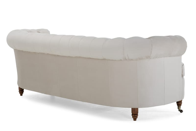 Samettisohva Chester Deluxe 3:n ist Kaareva - Beige - Huonekalut - Sohva - Howard-sohvat