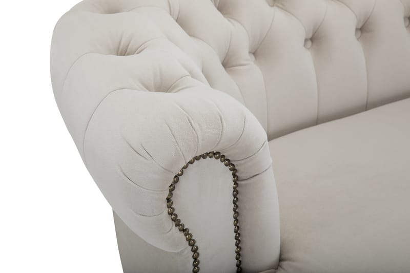 Samettisohva Chester Deluxe 3:n ist Kaareva - Beige - Huonekalut - Sohva - Howard-sohvat