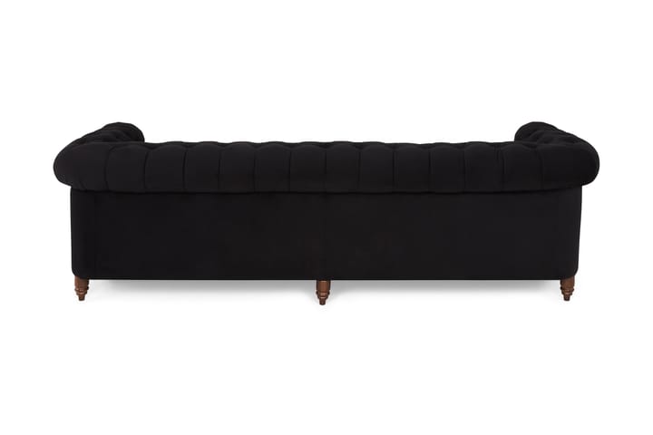 Samettisohva Chester Deluxe 4:n ist - Musta - Howard-sohvat - 4:n istuttava sohva - Samettisohva