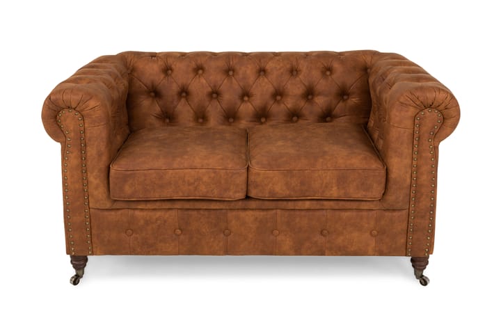 Sohva Chester Deluxe 2:n ist Vintage - Konjakki - 2:n istuttava sohva - Howard-sohvat - Nahkasohva