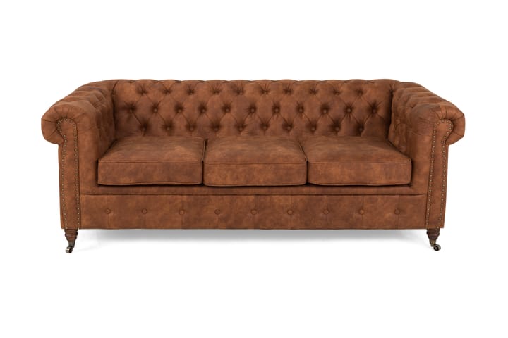 Sohva Chester Deluxe 3:n ist Vintage - Konjakki - Howard-sohvat - Nahkasohva - 3:n istuttava sohva
