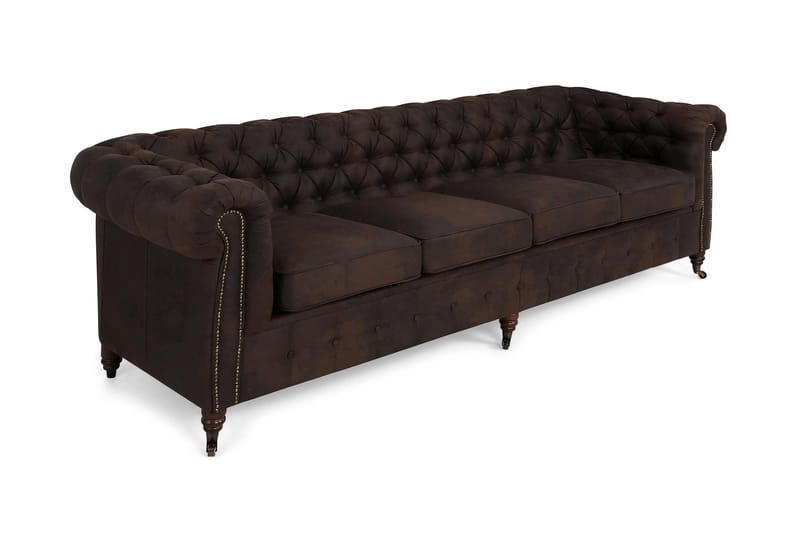 Sohva Chester Deluxe 4:n ist Vintage - Tummanruskea - Huonekalut - Sohva - Howard-sohvat