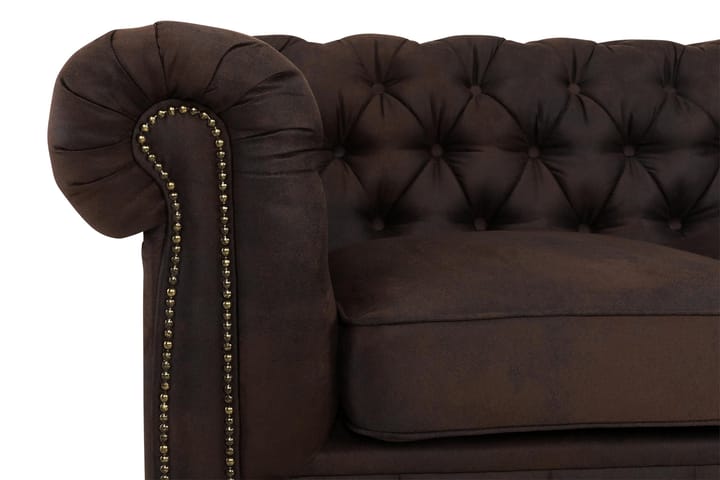 Sohva Chester Deluxe 4:n ist Vintage - Tummanruskea - Howard-sohvat - 4:n istuttava sohva - Nahkasohva