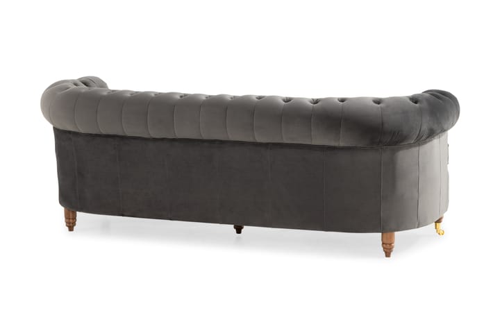 Sohva Chester Deluxe Kaareva - Harmaa - 3:n istuttava sohva - Howard-sohvat