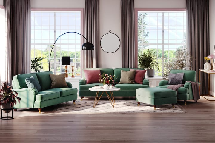 Sohva Oxford Lyx 2:n ist - Vihreä - 2:n istuttava sohva - Howard-sohvat