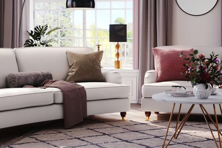 Sohva Oxford Lyx 3:n ist Kaareva - Valkoinen - 3:n istuttava sohva - Howard-sohvat
