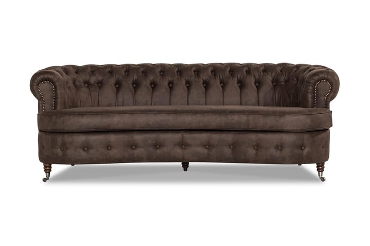 Sohva Walton Lyx 3:n ist Kaareva - Tummanruskea - Howard-sohvat - 3:n istuttava sohva