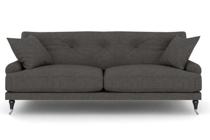 Sohva Webber 2:n ist - Tummanharmaa/Kromi - 2:n istuttava sohva - Howard-sohvat