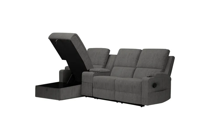 Kulmarecliner-sohva Loft24 Kulmasohva 3-istuttava Loft24 Dallas Grå Vänster - Huonekalut - Sohva - Mekanismisohva