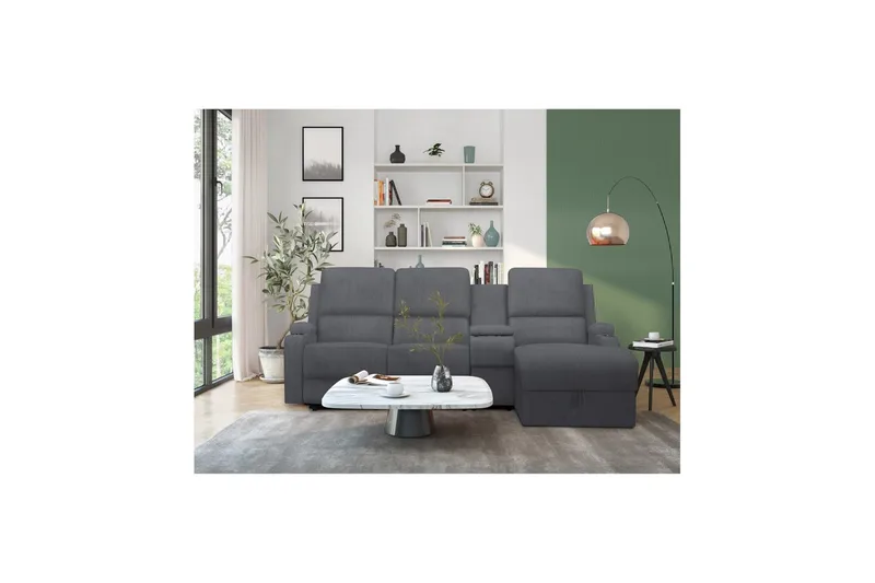 Kulmarecliner-sohva Loft24 Kulmasohva 3-istuttava Loft24 Dallas Harmaa Oikeakätinen - Huonekalut - Sohva - Mekanismisohva