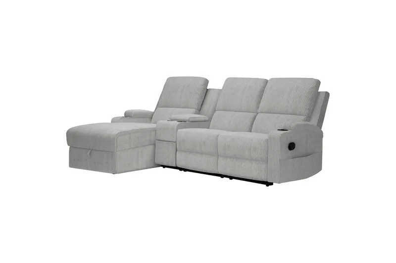 Kulmarecliner-sohva Loft24 Kulmasohva 3-istuttava Loft24 Dallas Harmaa Vasenkätinen - Huonekalut - Sohva - Mekanismisohva