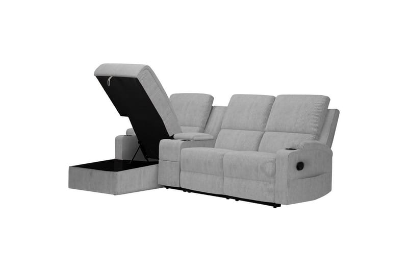 Kulmarecliner-sohva Loft24 Kulmasohva 3-istuttava Loft24 Dallas Harmaa Vasenkätinen - Huonekalut - Sohva - Mekanismisohva