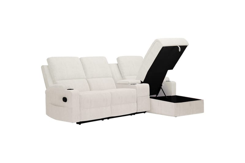 Kulmarecliner-sohva Loft24 Kulmasohva 3-istuttava Loft24 Dallas Vit Höger - Huonekalut - Sohva - Mekanismisohva