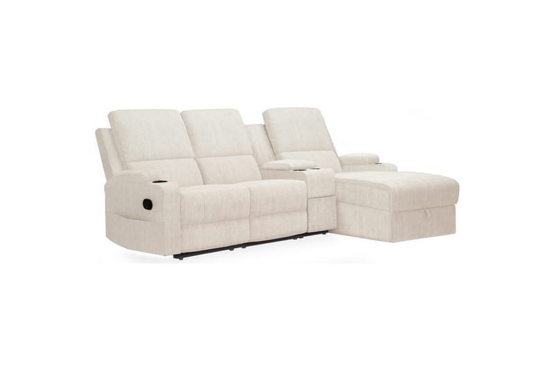 Kulmarecliner-sohva Loft24 Kulmasohva 3-istuttava Loft24 Dallas Vit Höger - Huonekalut - Sohva - Mekanismisohva