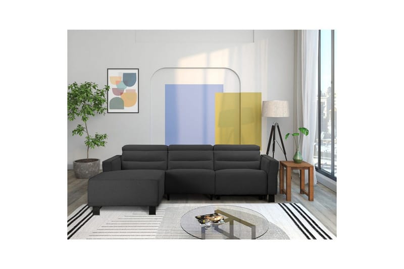 Kulmarecliner-sohva Loft24 Kulmasohva Loft24 Carpari manuaalisella recliner-toiminnolla Harmaa1 Vasenkätinen Belfast-kangas - Huonekalut - Sohva - Mekanismisohva