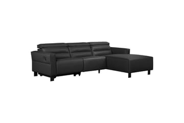 Kulmarecliner-sohva Loft24 Kulmasohva Loft24 Carpari manuaalisella recliner-toiminnolla Musta Oikeakätinen Belfast-kangas - Huonekalut - Sohva - Nahkasohva