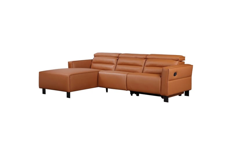Kulmarecliner-sohva Loft24 Kulmasohva Loft24 Carpari manuaalisella recliner-toiminnolla Ruskea Vasenkätinen Keinonahka - Huonekalut - Sohva - Mekanismisohva