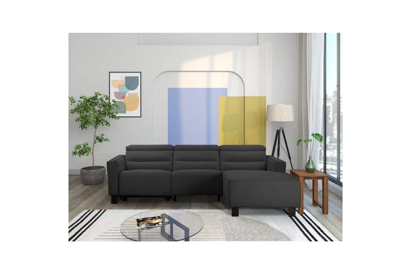 Kulmarecliner-sohva Loft24 Kulmasohva Loft24 Carpari sähköisellä lepotuolilla Grå Höger Belfast tyg - Huonekalut - Sohva - Mekanismisohva